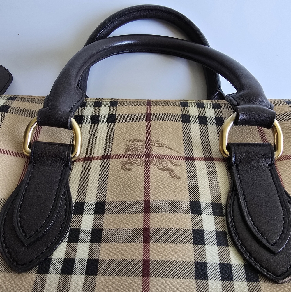 Burberry Haymarket Check Boston Bag Brown - Picture 6 of 16